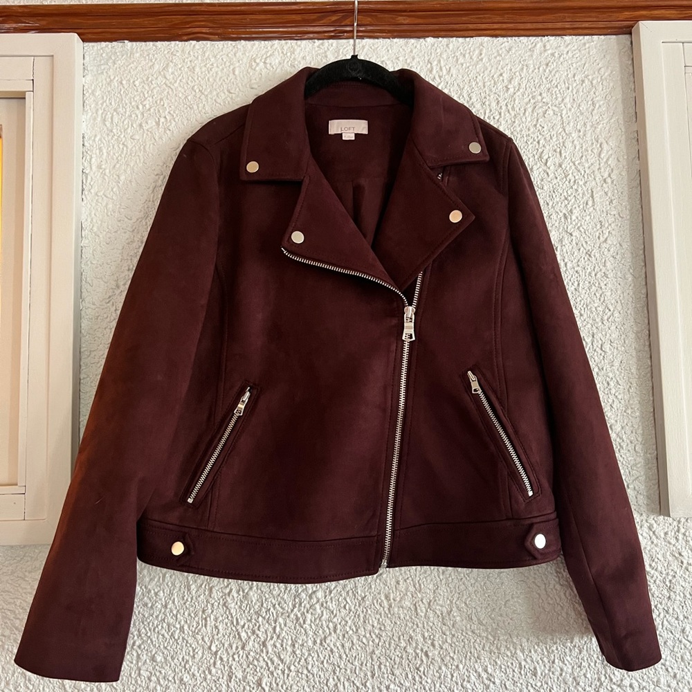 Loft Faux Suede Jacket Coat Size M